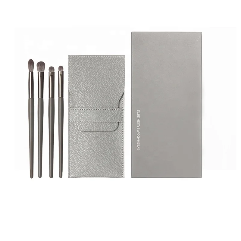 Fashion 10pc Makeup Brush Set Angled Contour Blush Brush Cosmetic Gray Makeup Brushes