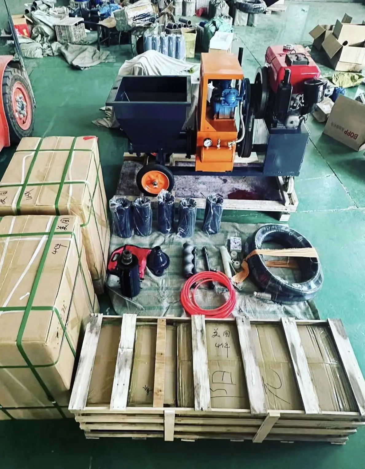 Cement Mortar Spraying Machine Pump Diesel Full Automatic Concrete Machinery Plastering Wall Putty Machine