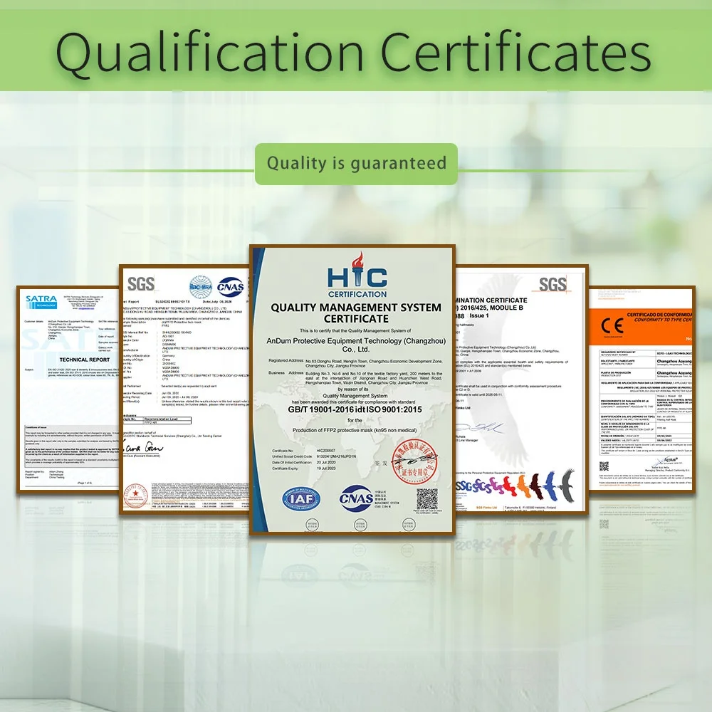 Andum CE Certificate Factory Wholesale Price 5PLY Supply mask ffp2 eu manufacturers  black europe Breathable Respirator