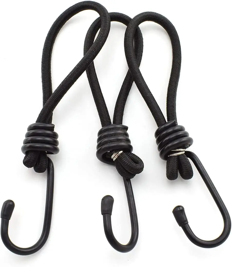 Elastic Rope Heavy Duty 6MM*20CM Bungee Cords with Hooks Superior Latex Heavy Duty Elastic Strapping Tape for Camping, Trucks