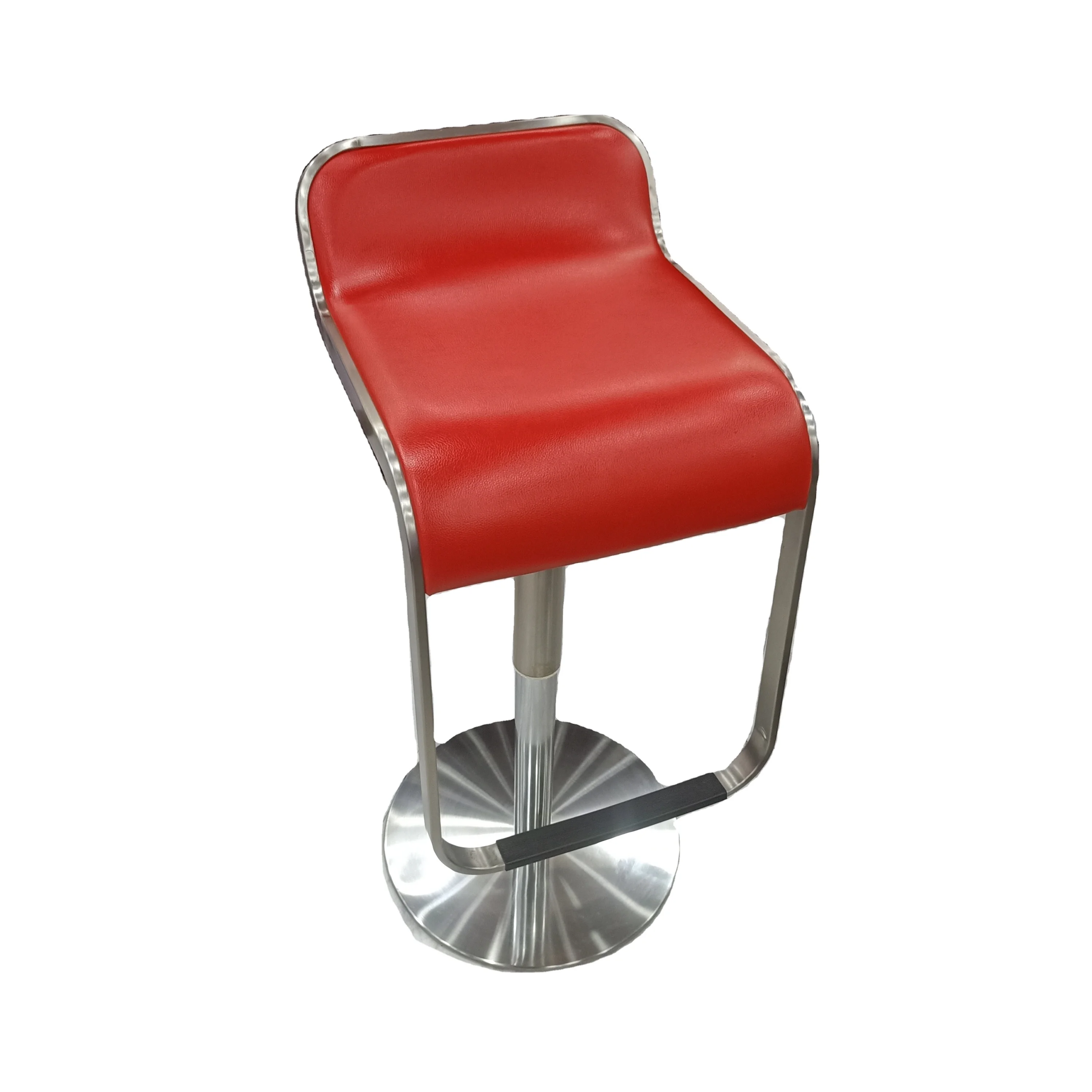 
PVC leather seat cushion bar chair stainless steel frame elegant high stool chair 