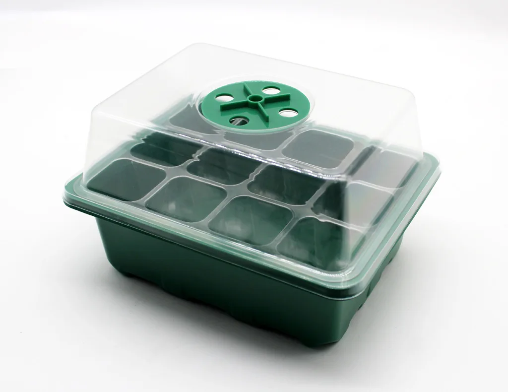 New 12 Cell Seed Seedling Tray Plastic Tray Nursery Block Insulation Breathable Germination Seeding Nursery Tray