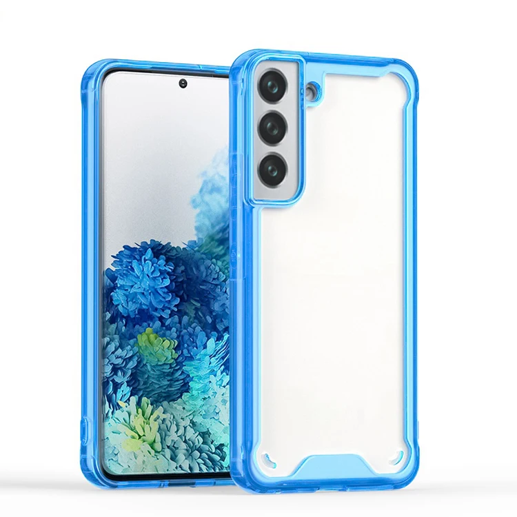 Hot Selling Clear Crystal Phone Case For Samsung S22 23 Shockproof Anti-Scratch TPU PC Soft Edge Cover Phone Cases For S23+