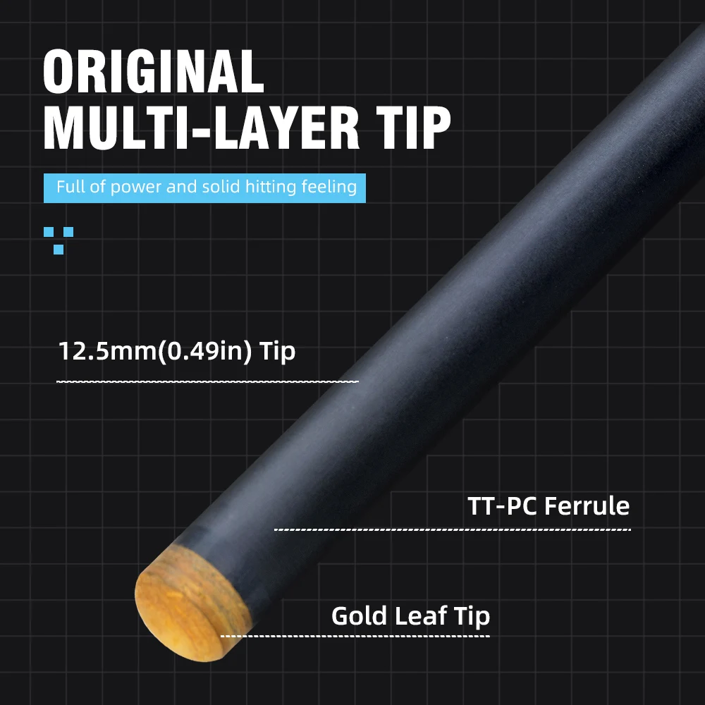 KONLLEN carbon fiber pool sticks Easy to Control low deflection pool cue stick billiard cues with 12.5mm tip