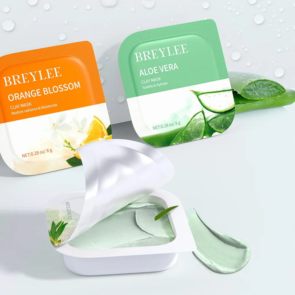 BREYLEE Natural Moisturizing Anti Acne Oil Control Pore Shrink Skin Repair Clay Facial organic facial clay mask