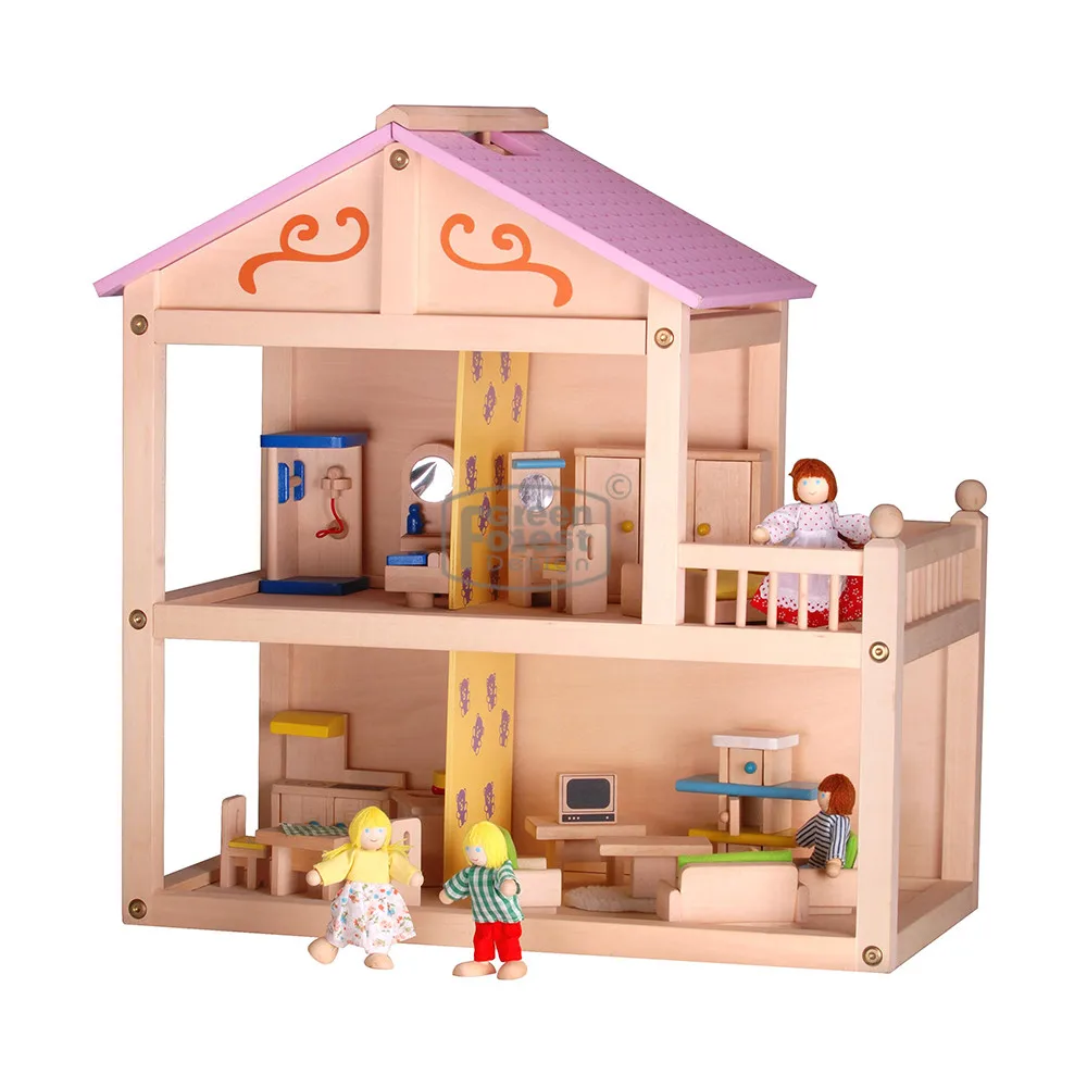 Fashion wooden diy miniature dollhouse, funny educational doll house