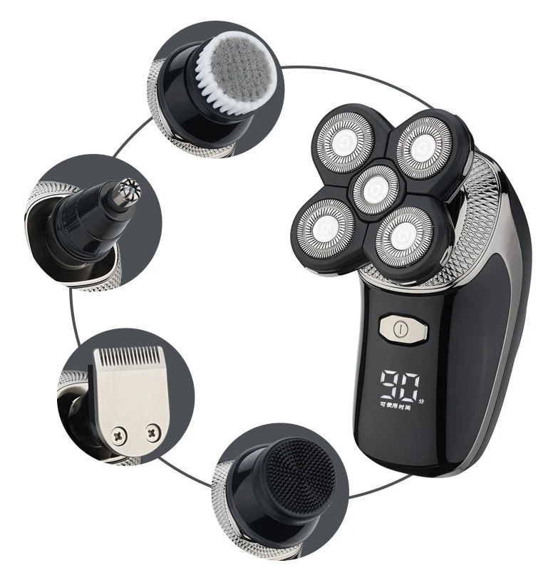 LK5800 Electric Razor Bald Men Beard Trimmer 5 in 1 Grooming Shaving Razor Rechargeable Electric Usb Battery Shaver