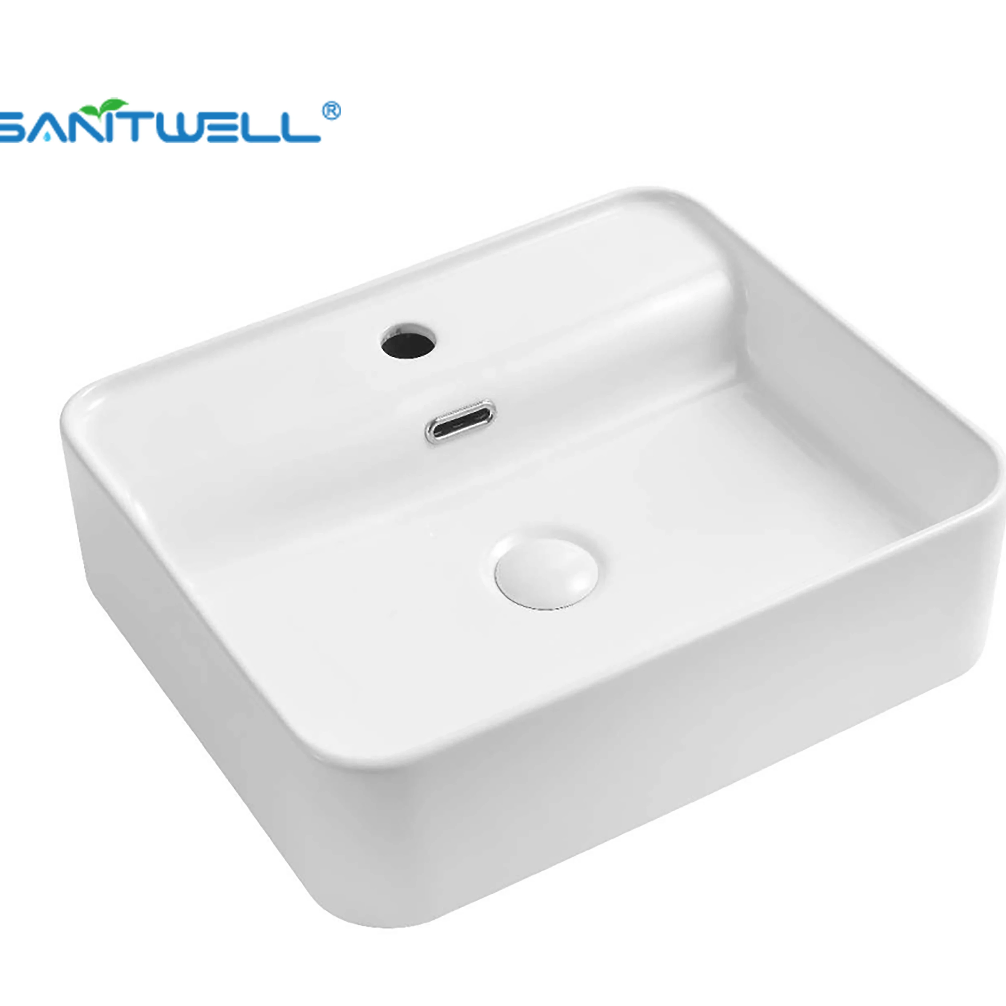 Modern popular porcelain sink small rectangle washbasin above counter bathroom sink