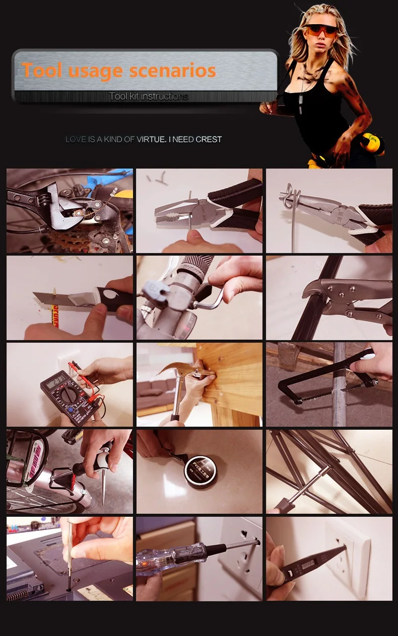 Toolbox Set Household Hardware Combination Set Daily Maintenance Screwdriver Hammer Multifunctional Combination Tool set