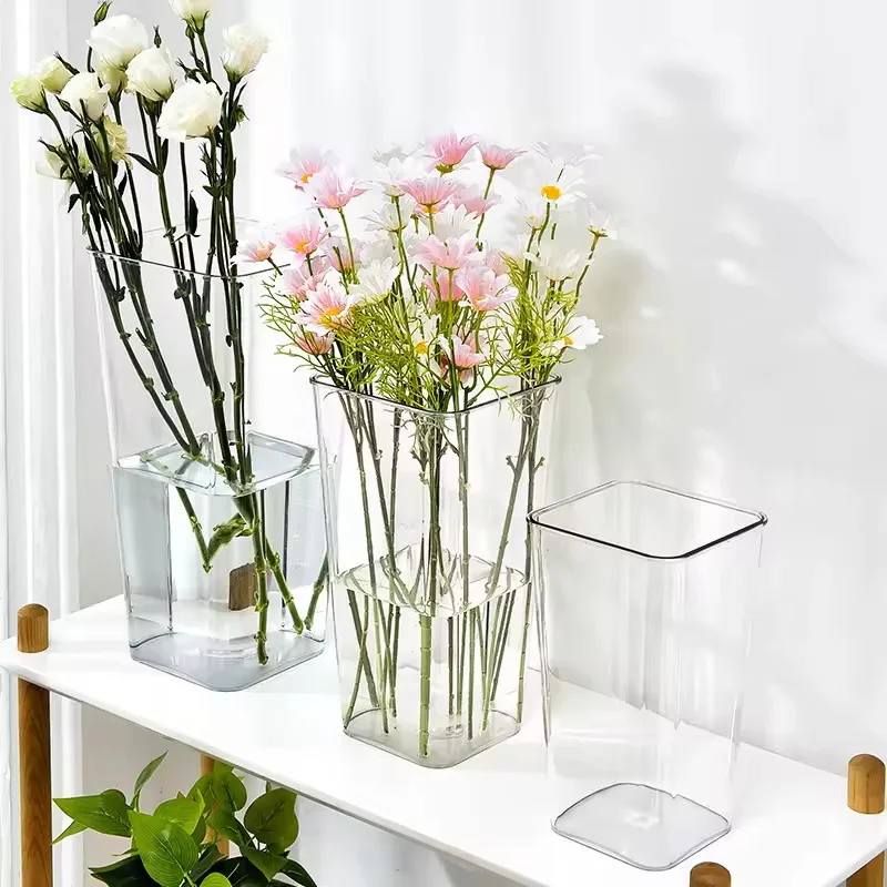 Wholesale Acrylic Decoration Plant Fleur Luxury Centerpiece Glass Vase Clear Glass Cylinder Vase
