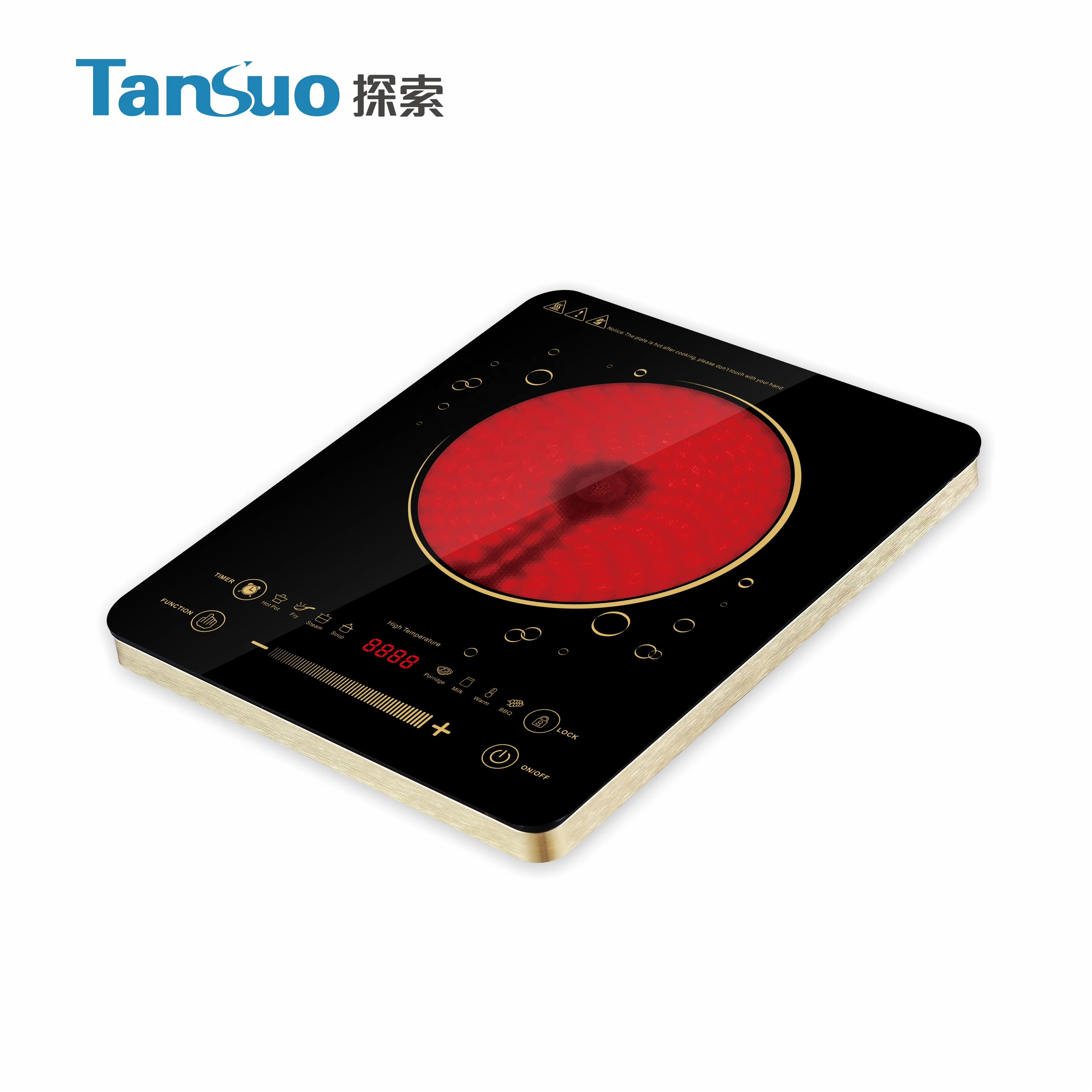 household Appliance Cooktop 220V 2000W Portable Electric Infrared Single Ceramic Cooker 12V DC Battery Powered Induction Cooker