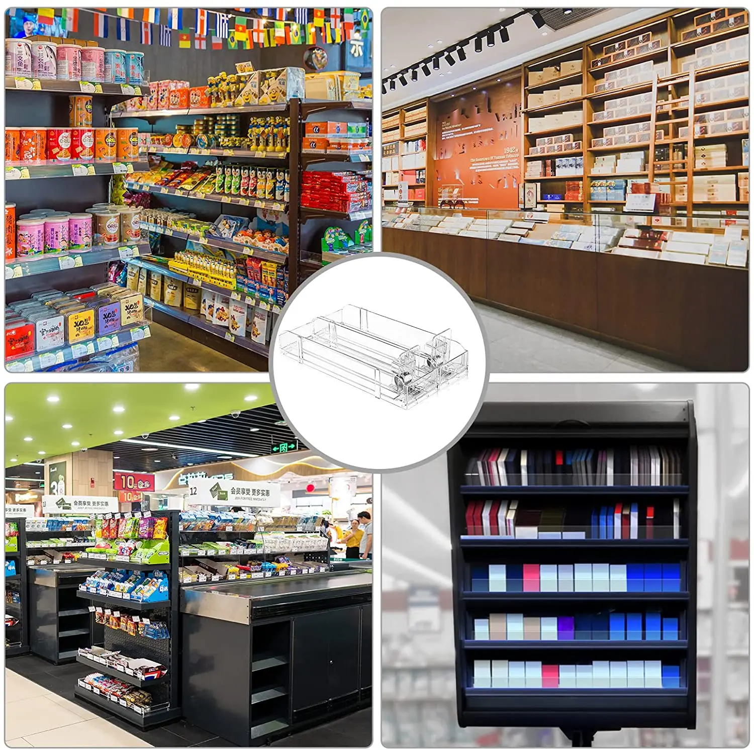 Hookei Supermarket Pusher Divider Cooler Glides Gravity Feed Roller Shelves for Beverage Shelf Roller Shelf for Drink Bottle