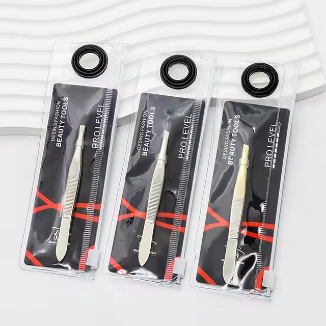 Custom Logo Stainless Steel Volume Isolation Sticker Nail Beauty Cuticle Tweezer For Manicure