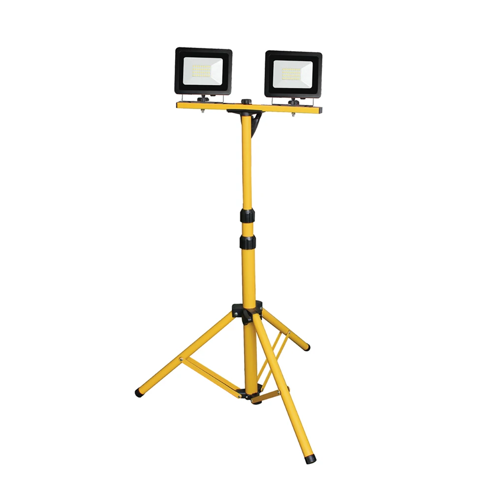China IP-65 aluminum housing tempered glass double 30W bollard led flood light with tripod bracket use in home garden outdoor
