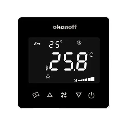 G9-S-T touch screen RS485 modbus 2 pipe air conditioning fan coil cold fcu programmable smart room thermostat