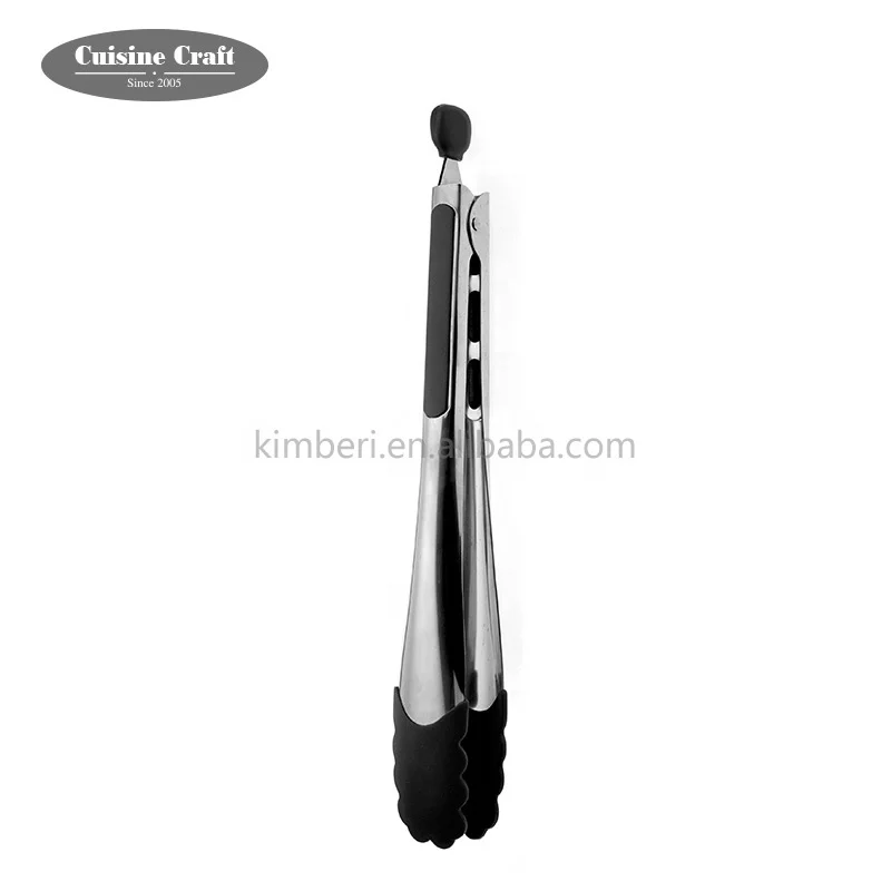 Good quality mini mylon silicone stainless steel kitchen fish food tongs