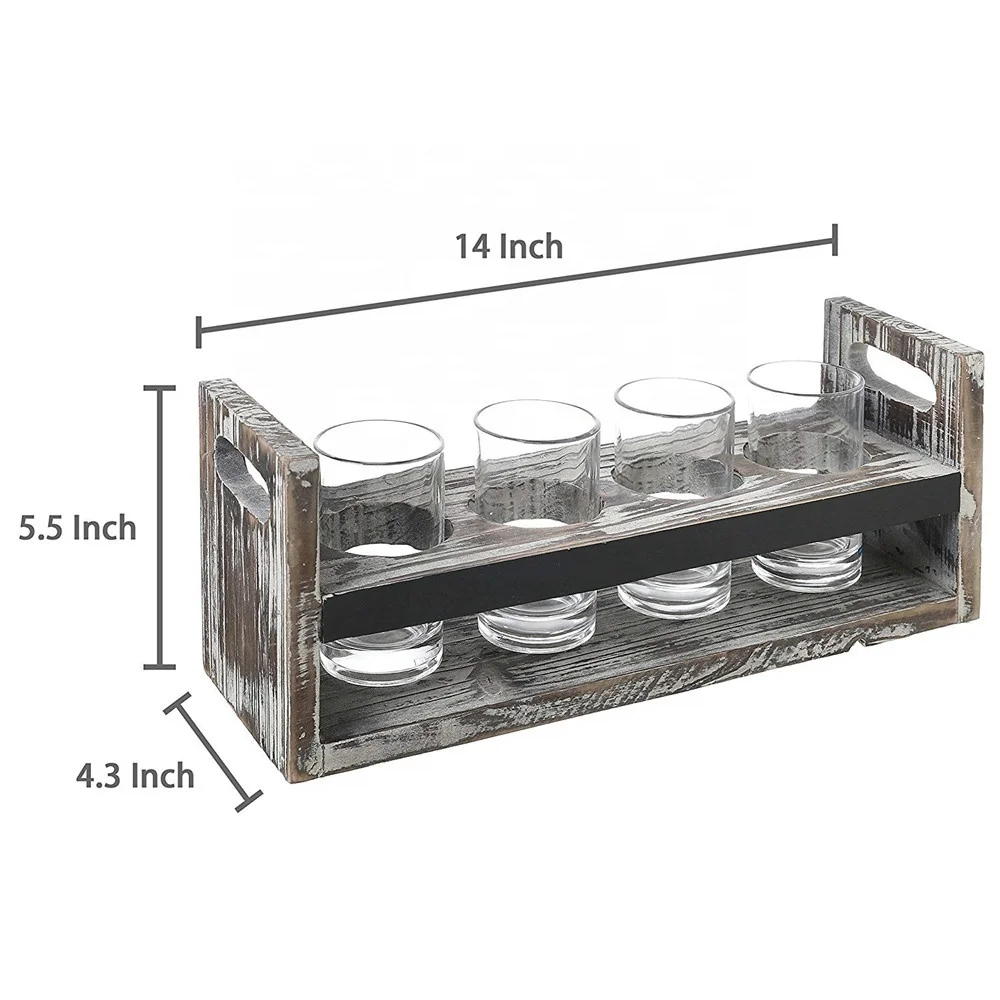 Деревянный поднос для пива в деревенском стиле, стеклянный поднос, поднос для классной доски, деревянный поднос для ручной работы