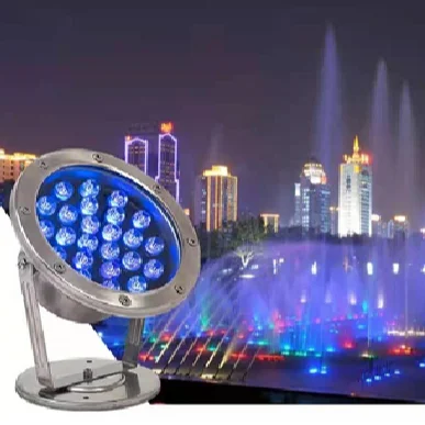 Round waterproof 24V blue purple LED pool fountain lamp 6W 9W underwater pool lighting
