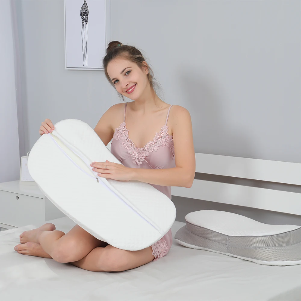 Saien Factory OEM Accepted 2022 New Design Luxury Double Layer Memory Foam Pillow Deep Sleeping Neck Pillow