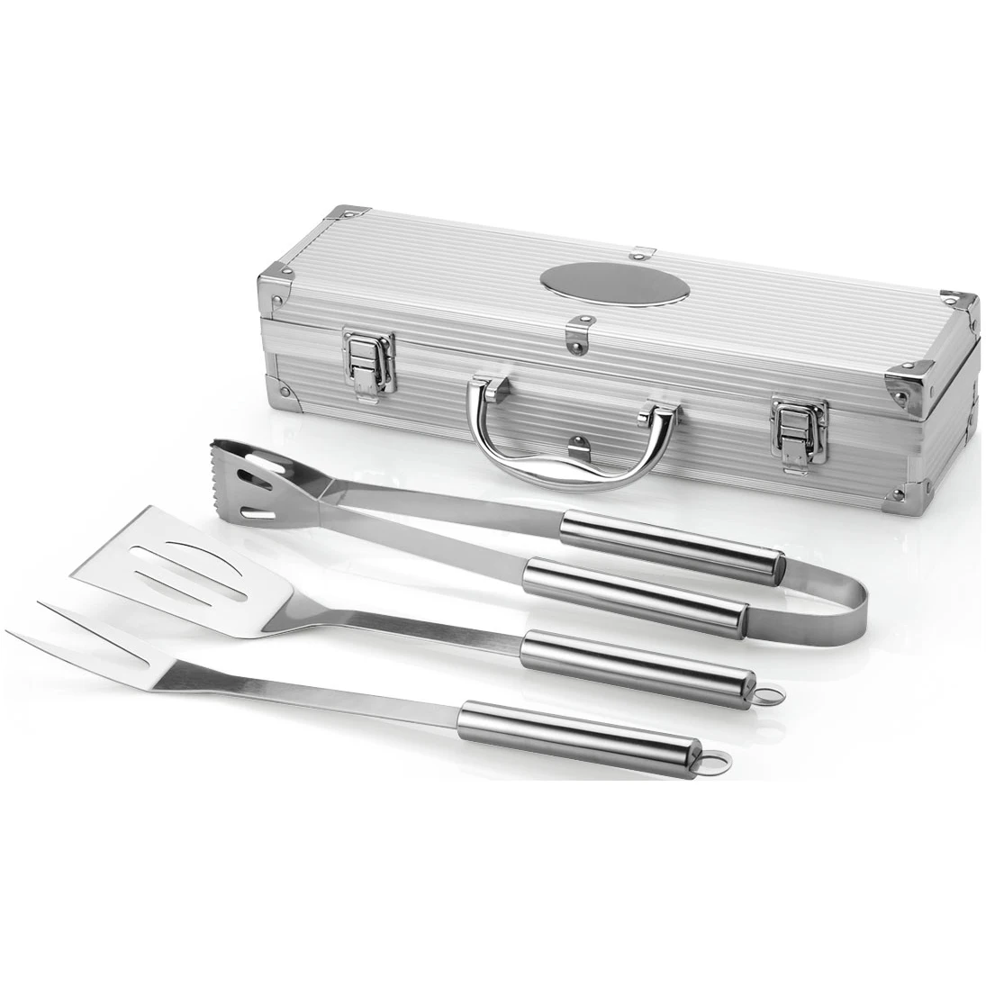 3pcs Oxford Bbq Tools Stainless Steel Bbq Tools Barbecue Accessories Utensils BBQ Tool Set Aluminum Case Tongs For Outdoor