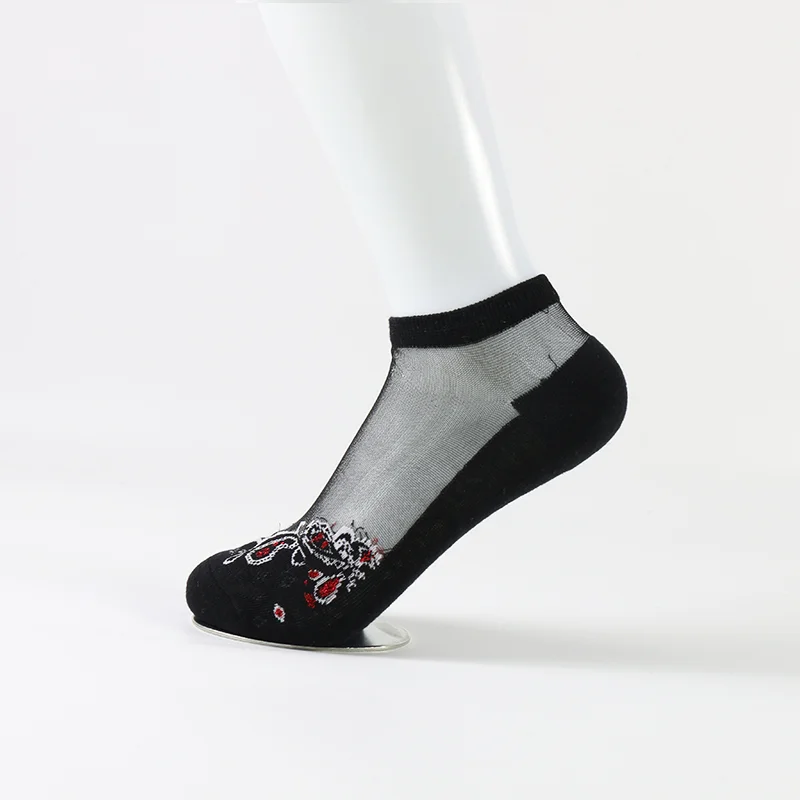 
Summer thin silk cute ankle womens transparent online fashion socks 