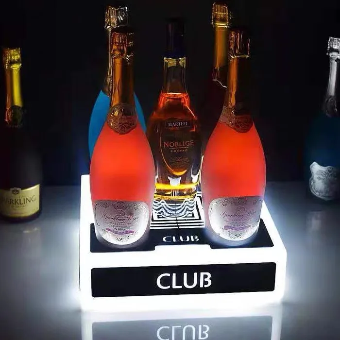 Custom Acrylic Wine Rack Temperature Flask Thermos Bar Lighted Shelf LED Bottle Display-New Creative Product Christmas Occasions