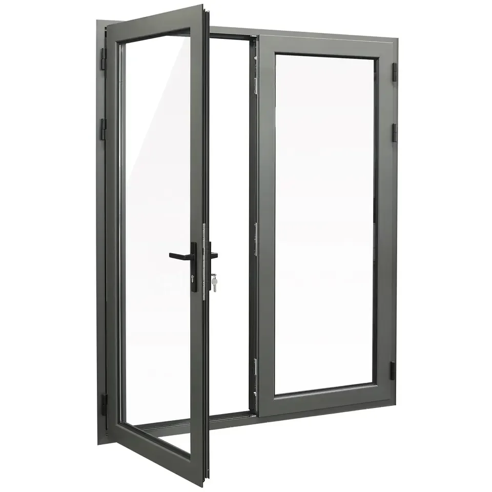 Modern Exterior Door Aluminum Casement Door Villa Apartment House Front Entry Tempered Glass Doors