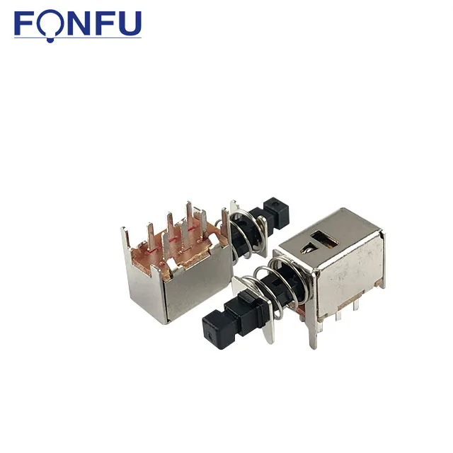 A03 Self-locking straight key push switch Horizontal Push Button 6 PIN Spring Switch Push Button Switches