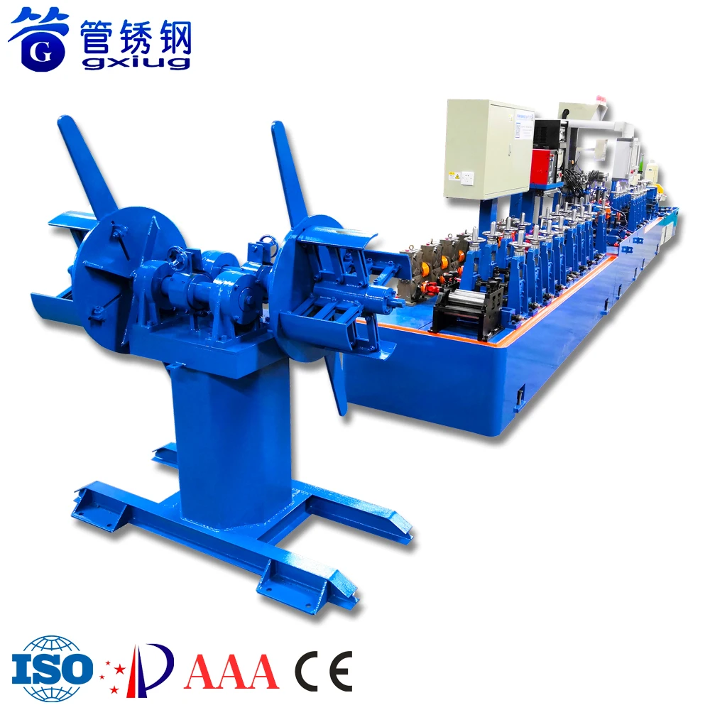 GXG Technology  Automatic Exhaust Pipe Stainless Steel Pipe Production Line /SS Tube Making Machine / Tube Mill Line