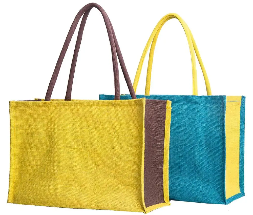 Custom Logo Printed Eco Recycle Natural Foldable Reusable Jute Burlap Linen Shopping Tote Bag