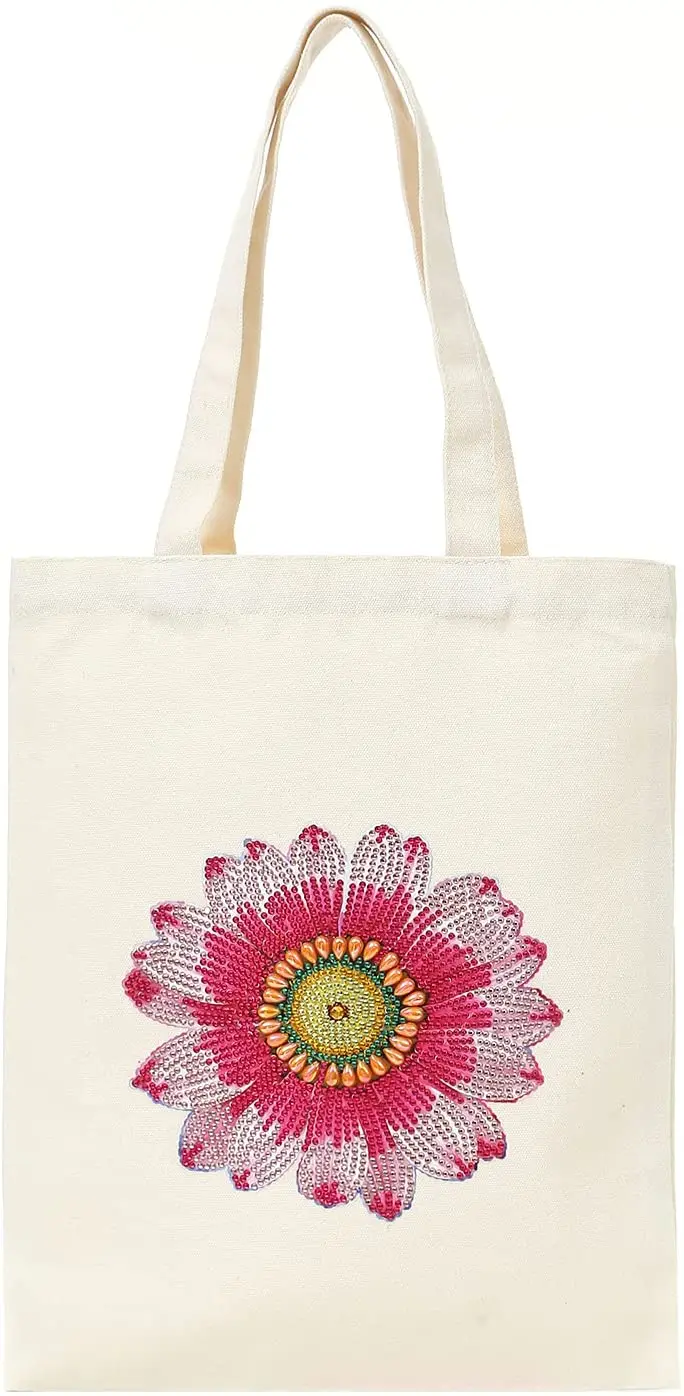 Color diamond painting reusable shopping bag fabric handbag with handle commodity bag