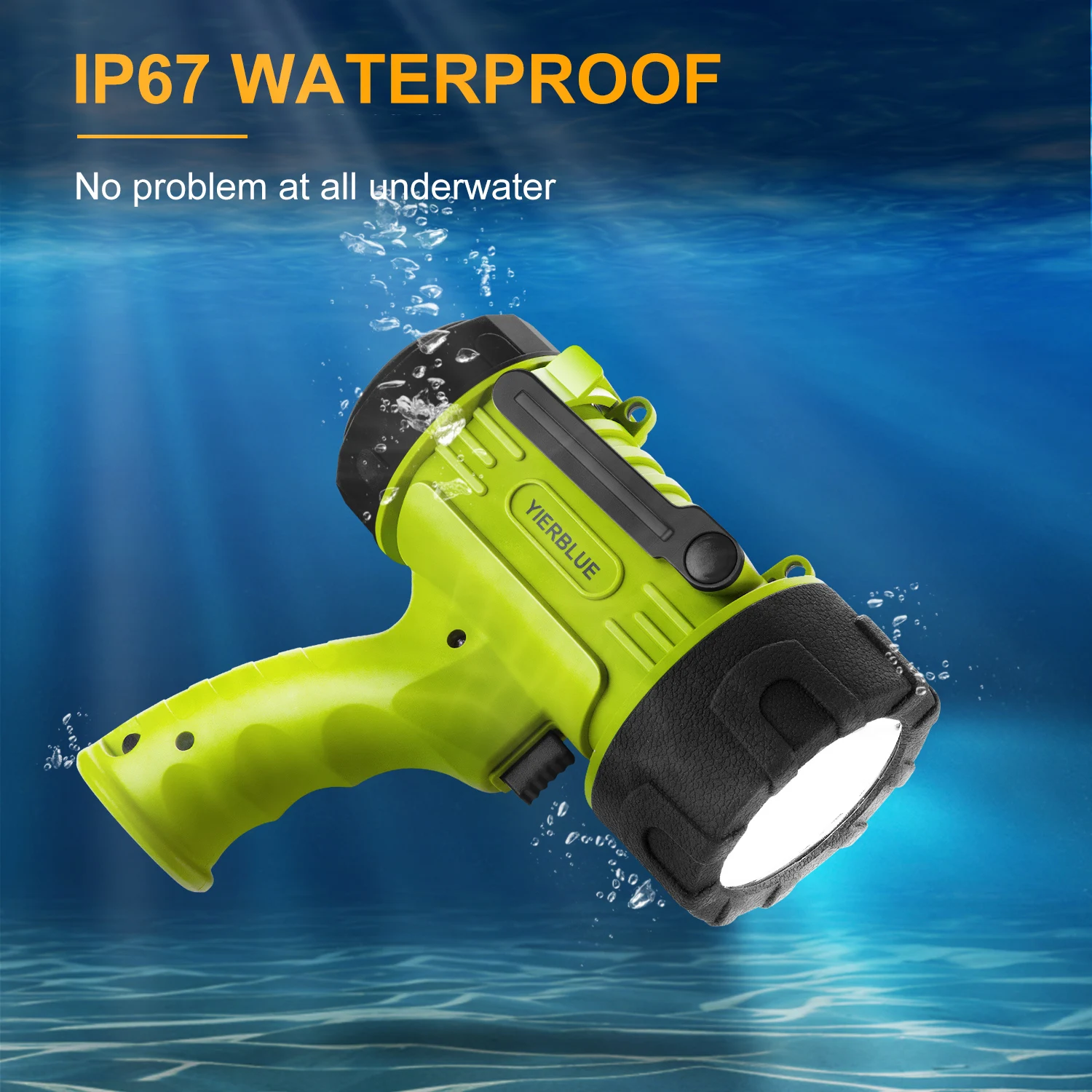 Super Bright High power Rechargeable Long Range wide view spotlight waterproof USB C Flashlight