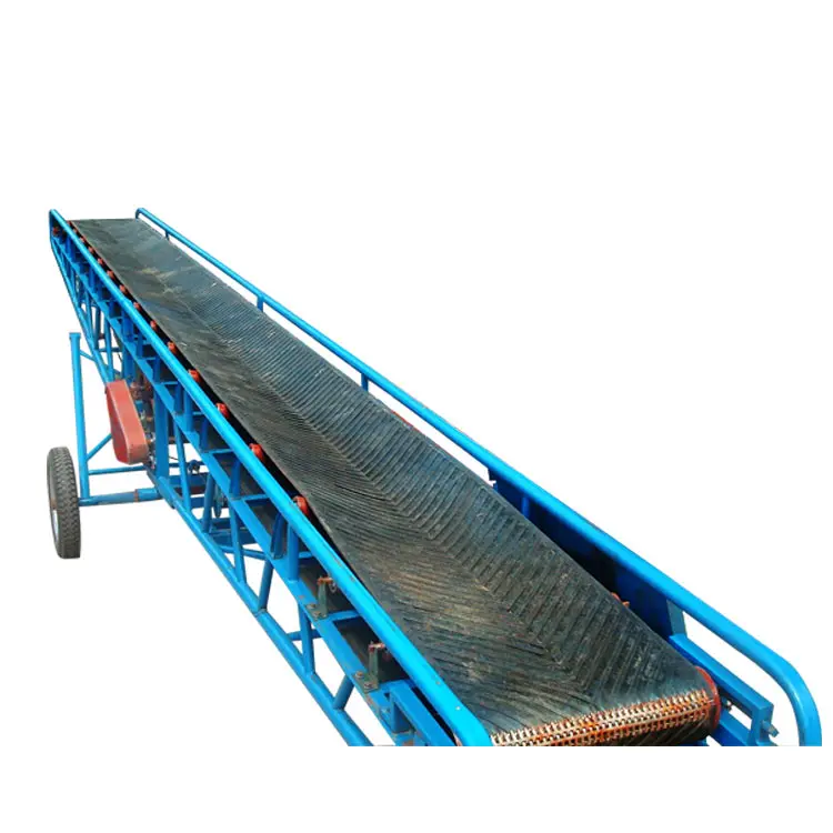 China mobile corrugated belt conveyor transfer manufacturer for maize grain cotton seed sack