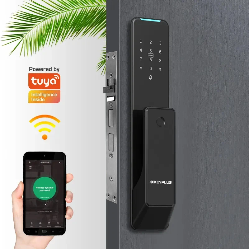 Popular Tuya Wifi Smart Lock Push-pull Style with Fingerprint Unlocking Patented Long Lasting Power Design Electronic Locks