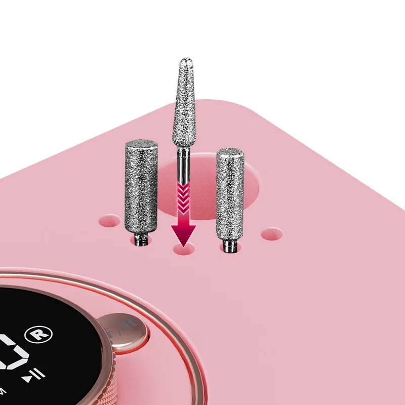 Professional Nail Drill Machine 35000RPM Electric Nail File Efile with Speed Display and 2 USB Ports for Home and Salon Use