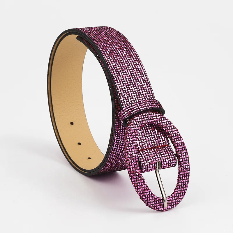 Wholesale woman new style shining buckle belt 2024 new belt Europe and the United States popular foreign trade