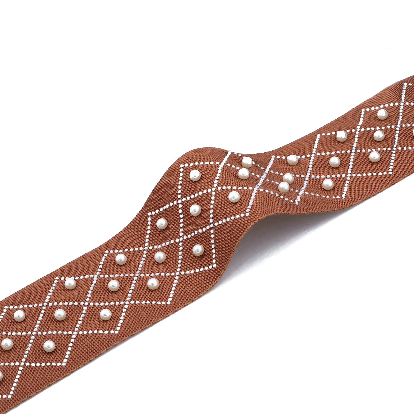 Jblsum Wholesale 8cm Width Curtain Accessories Bead Woven Pearls Lace Fringe Trim For Cushion