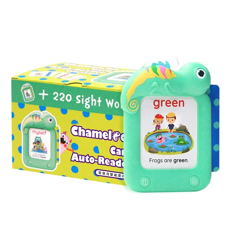 Custom educational toys Alphabet Flash Cards kids Spell Learning Toys Chameleon Card Auto-Reader