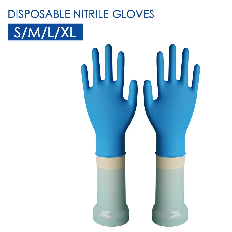 Nitrile rubber gloves blue nitrile powder free gloves latex free vinyl nitrile gloves