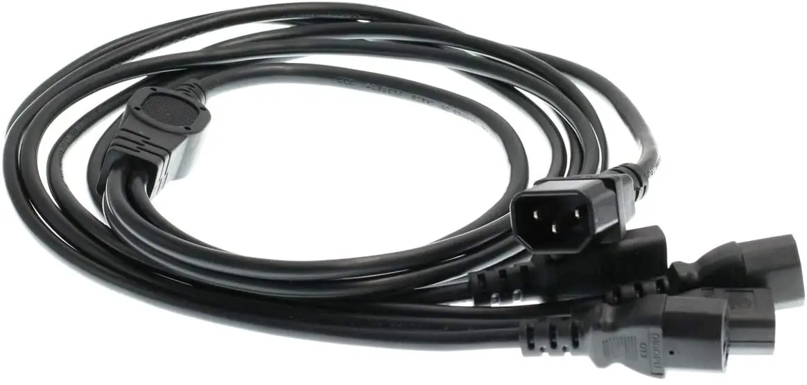 IEC C14 to C13 EU US Y Split Power Cord 1 to 2 3 4 Splitting Power Cable for Computers
