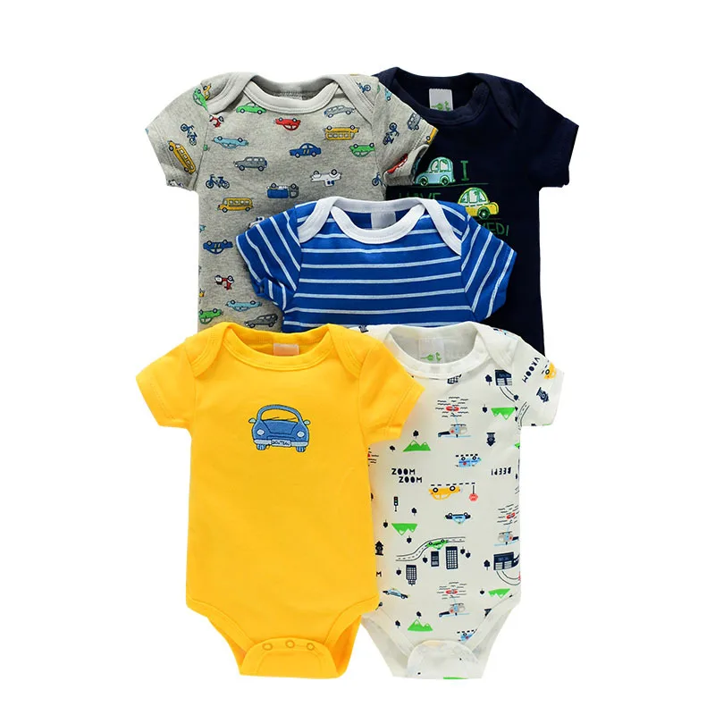Summer new short-sleeved cotton baby romper 5-pcs kinds children clothes unisex bodysuit wholesale RT0032