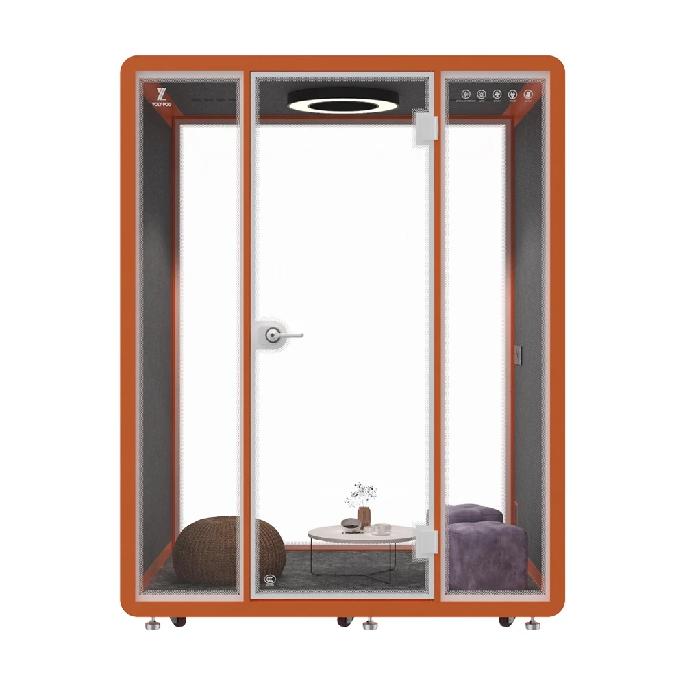 Clip-on commercial soundproof booth acoustic office meeting pod soundproof mini office workshop booth with air filter