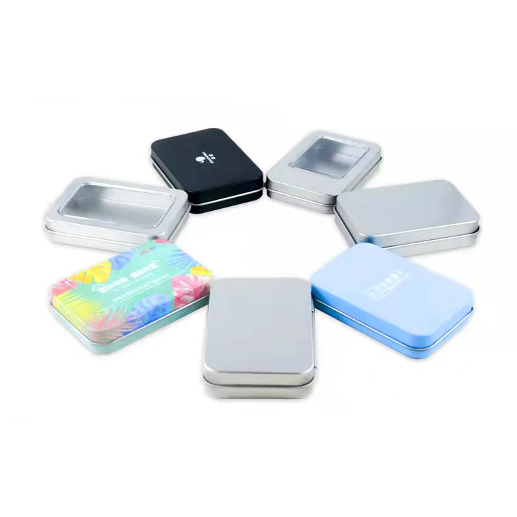 Promotional gifts tin box custom for food toy usb storage square round heart shape metal tin plate box case