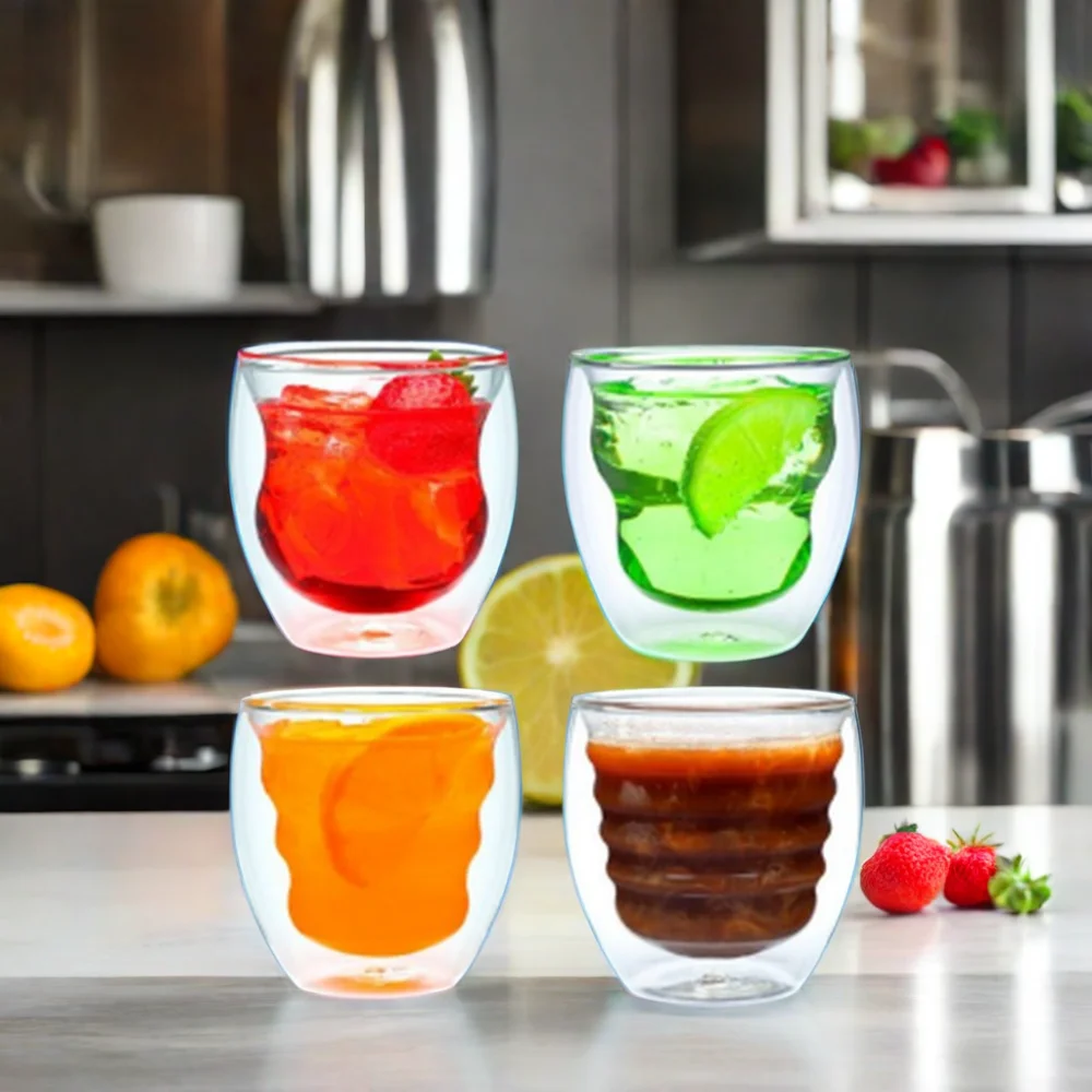 Transparent Double Wall Glass Cup for Espresso and Cappuccino Single Cup Brewers
