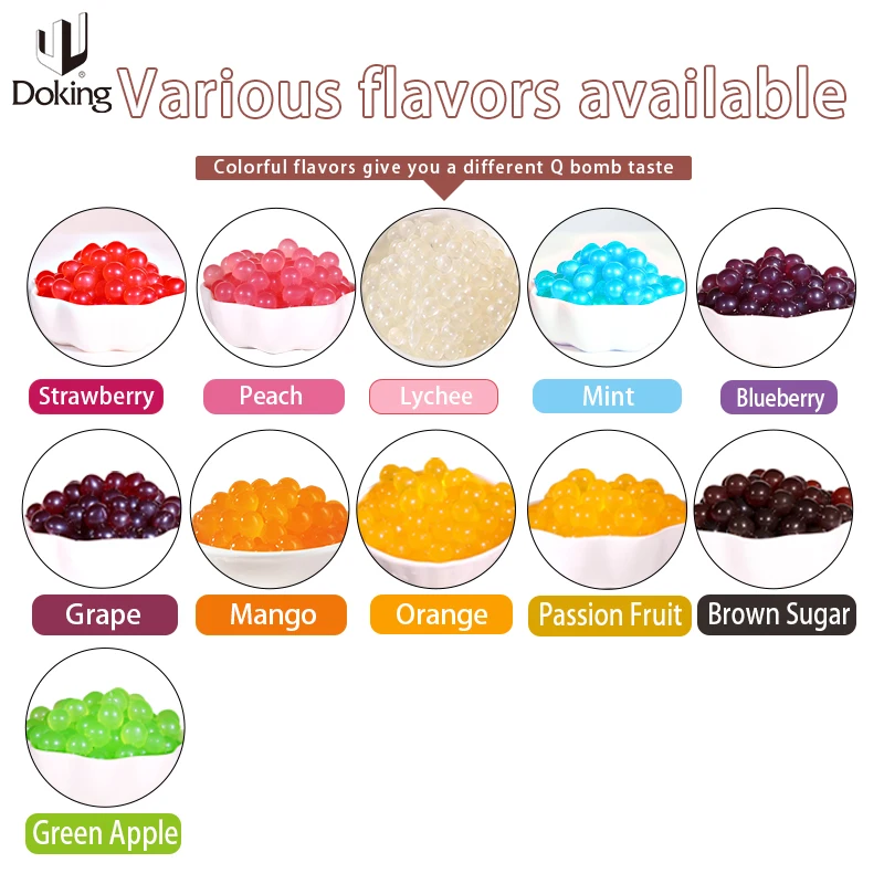 Doking Multiple Flavors Bubble Tea Boba Mango Flavor Popping Boba Tea Bubbled 1.25kg CN