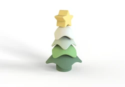 New Christmas Children Colorful Montessori Soft Kids Stack Toy Build Block Baby Stacking Toys Silicone