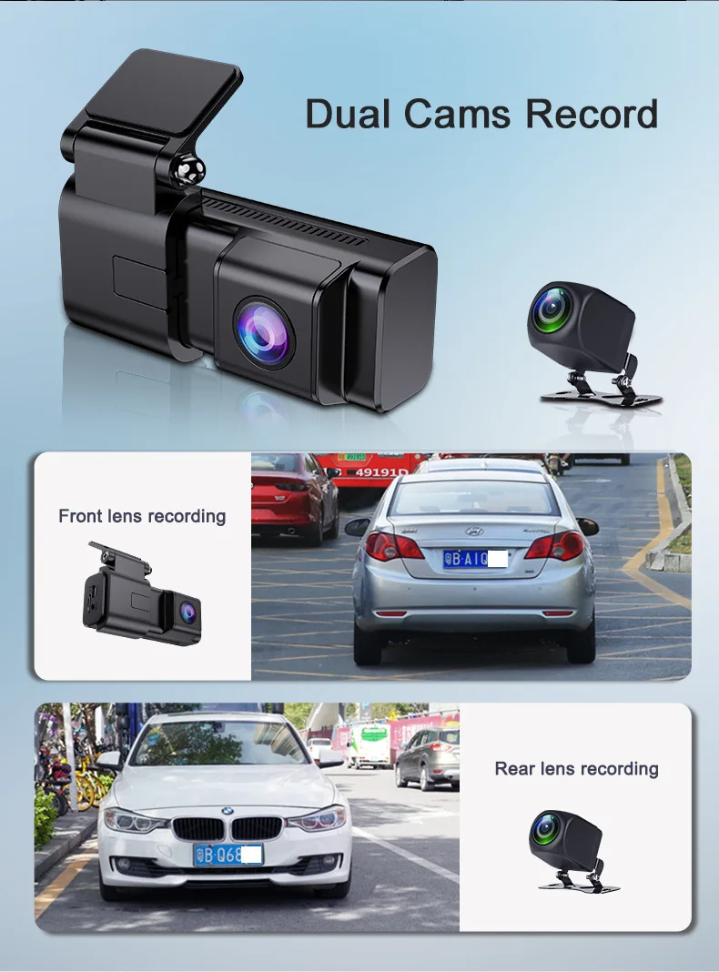 Wifi Dash Cam Ultra Hd Recording reverse parking sensors dash Camera 4K Night Vision easy mounted install long standby camera
