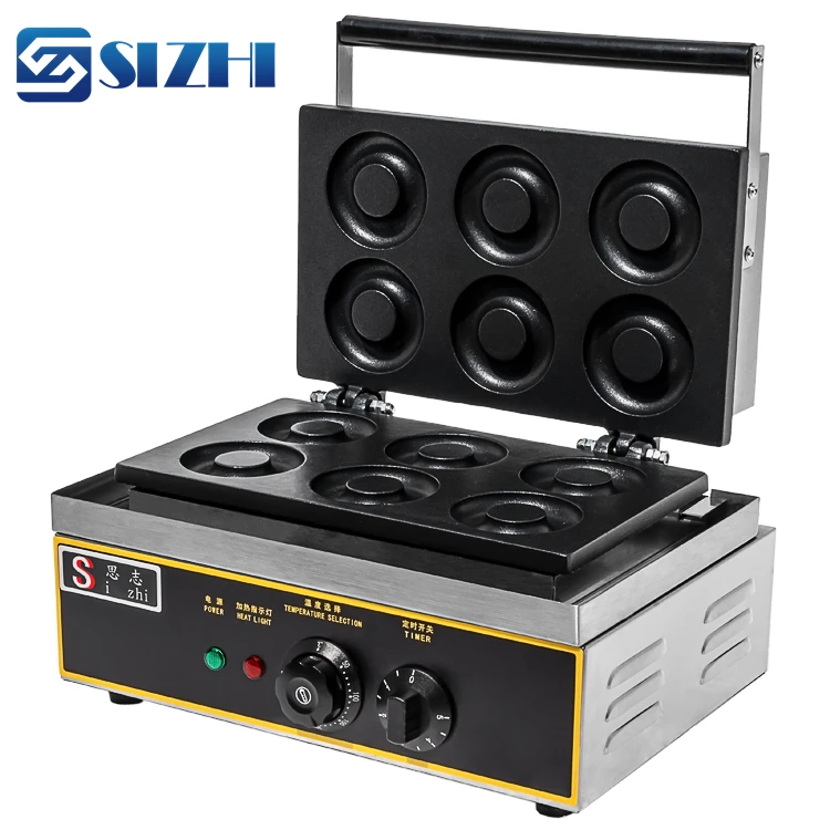 Commercial snack machine 6 pieces holes electric donuts maker mini doughnut machine