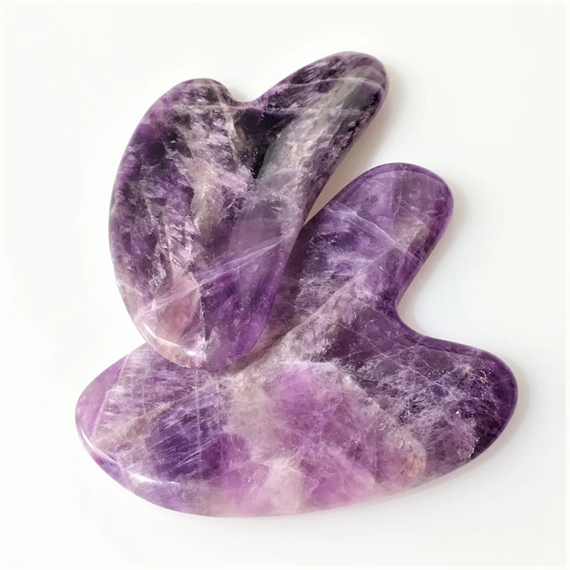 Huiying Fast shipping beauty personal care Amethyst facial gua sha board Purple Crystal