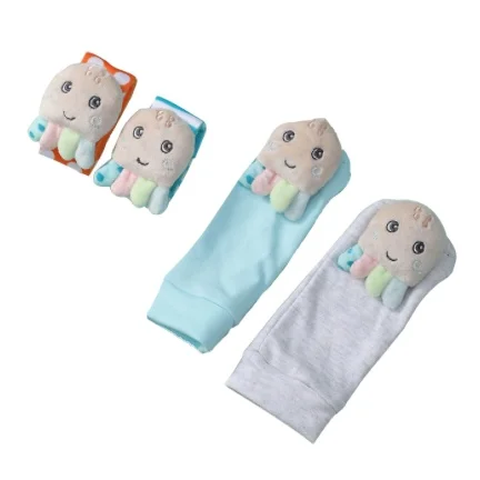 Newborn Infant  Boy Girl Arm Hand Bracelet  Feet Leg Ankle Sock  baby toys rattle